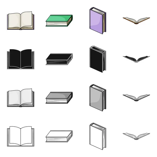 Векторный дизайн библиотеки и символа учебника. Набор символов библиотеки и школьного фонда для интернета . — стоковый вектор