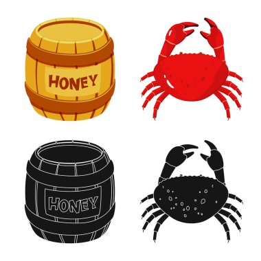 Tat ve ürün logo vektör Illustration. Tat ve hisse senedi vektör çizim pişirme.