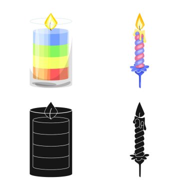 Gevşeme ve alev simge vektör Illustration. Gevşeme ve balmumu hisse senedi vektör çizim koleksiyonu.