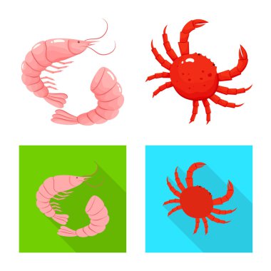 Taze yalıtılmış nesne ve restoran oturum açın. Hisse senedi için taze ve deniz vektör simge topluluğu.