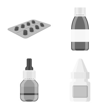 Tıp ve sağlık sembolü izole nesne. Stok için tıp seti ve yardım vektör simgesi.