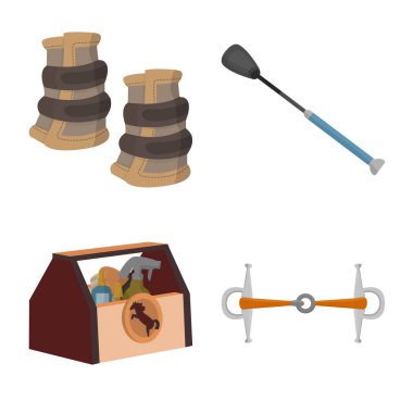 Vektör Illustration at ve binicilik sembolü. At sırtında ayarla ve stok vektör çizim at.