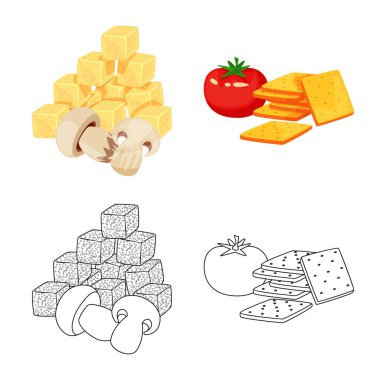 Tat ve daiç simgesi yalıtılmış nesne. Tat ve hisse senedi için organik vektör simge kümesi.