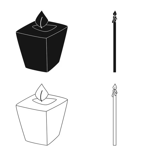 Vektor-Illustration von Entspannung und Flammensymbol. Sammlung von Entspannungs- und Wachsvektorsymbolen für Aktien. — Stockvektor