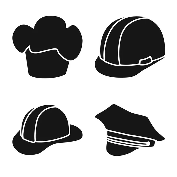 Ilustração vetorial do logotipo do gorro e da boina. Coleção de ícone de vetor beanie e napper para estoque . — Vetor de Stock