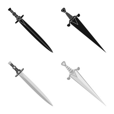 Oyun ve zırh logo vektör Illustration. Oyun ve bıçak hisse senedi vektör çizim topluluğu.