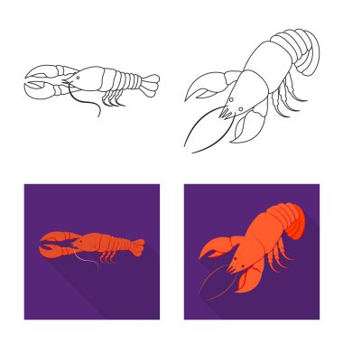 Meze ve okyanus simge vektör Illustration. Meze ve incelik hisse senedi vektör çizim seti.