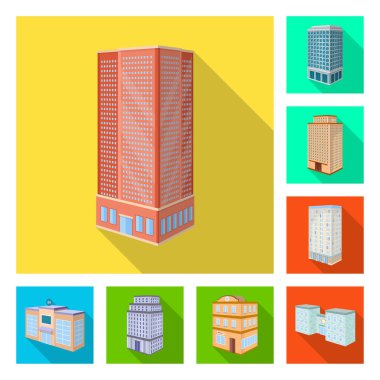 İnşaat ve yapı simge vektör Illustration. İnşaat ve Emlak vektör simge stok için set.