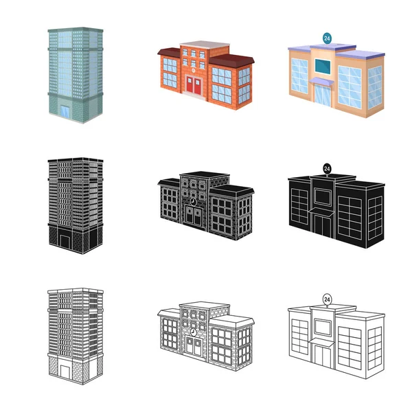 Conception vectorielle de la construction et de l'icône du bâtiment. Collection d'icône vectorielle de la construction et de l'immobilier pour le stock . — Image vectorielle