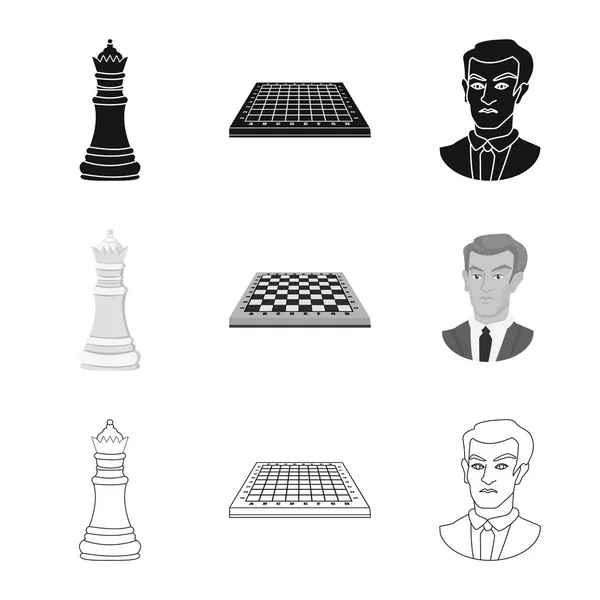 Vector illustration of checkmate and thin icon. Set of checkmate and target vector icon for stock. — Stock Vector