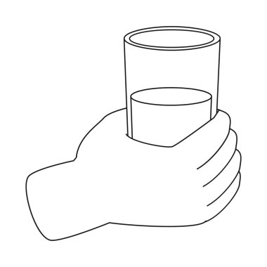 Su ve içecek sembolü vektör tasarımı. Su ve cam stok vektör illüstrasyon toplama.