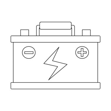 Pil ve akümülatör işaretiizole nesne. Web için akü ve araç stok sembolü nün toplanması.