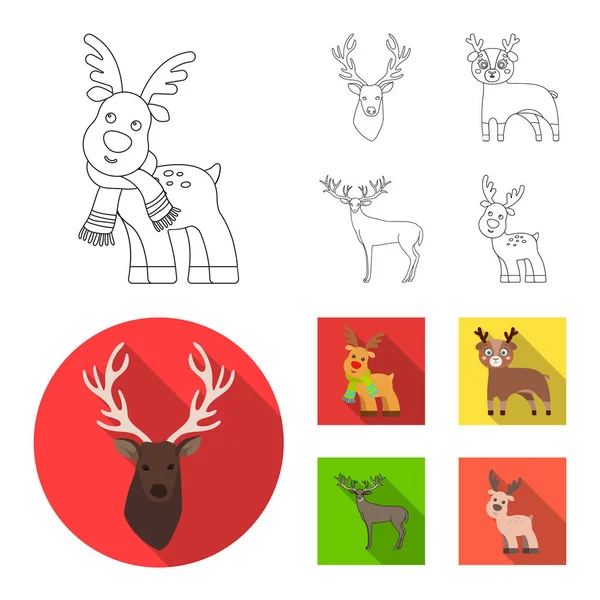 Disegno vettoriale di alce e segno di testa. Set di alci e cervo stock symbol per il web . — Vettoriale Stock