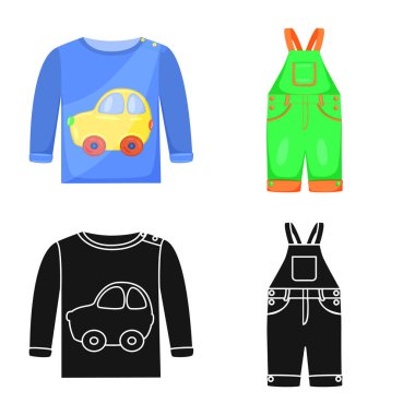 Moda ve giysi simge vektör Illustration. Hisse senedi için moda ve pamuk vektör simge topluluğu.