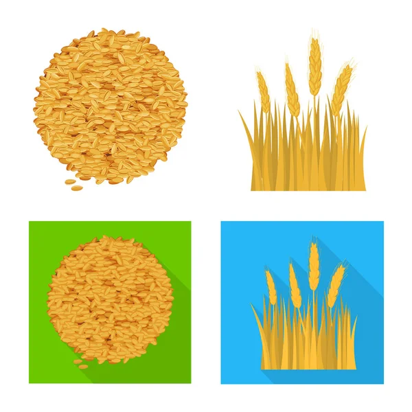 Illustration vectorielle du signe agricole et agricole. Collection d'icônes vectorielles agricoles et végétales pour le stock . — Image vectorielle
