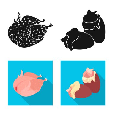 Ürün ve kümes hayvanları logo yalıtılmış nesne. Ürün ve tarım hisse senedi vektör çizim topluluğu.