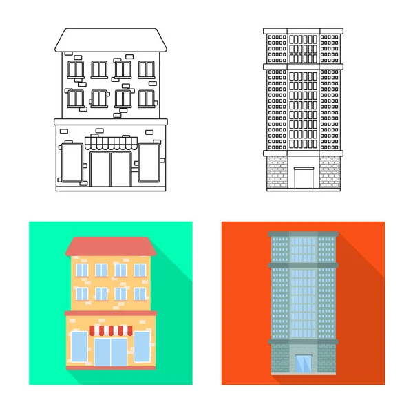 Vektor-Design von Stadt- und Ortsschild. Set von kommunalen und nachlassbezogenen Vektor-Illustrationen. — Stockvektor