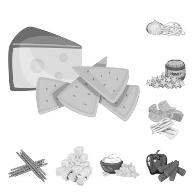 Tat ve pişirme sembolü izole nesne. Hisse senedi için tat ve Yelowstone vektör simgesi koleksiyonu.