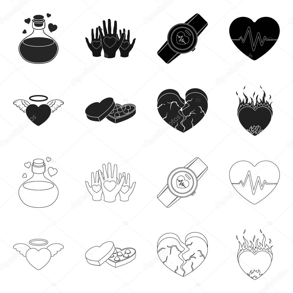 Vector design of abstract and shape symbol. Set of abstract and love stock vector illustration.