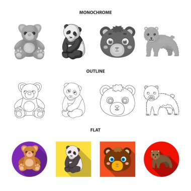 Uyku ve kahverengi işareti vektör tasarımı. Uyku ve hisse senedi için hayvan vektör simge kümesi.