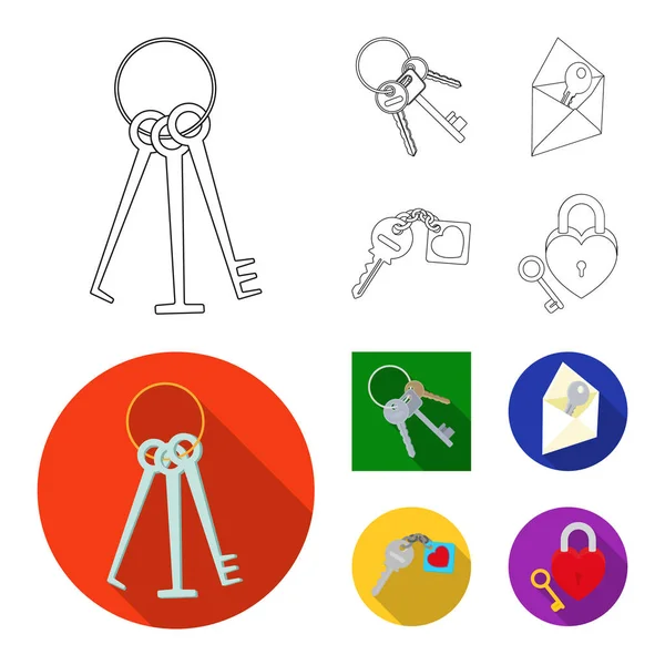 Векторный дизайн ключа и защитного логотипа. Коллекция векторных иллюстраций ключей и ценных бумаг . — стоковый вектор