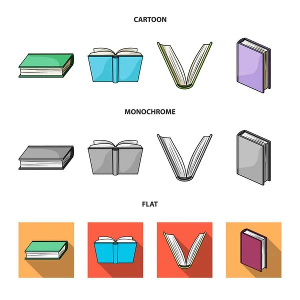 Vectorillustratie van bibliotheek en leerboek symbool. Collectie van de bibliotheek en school voorraad vectorillustratie. — Stockvector