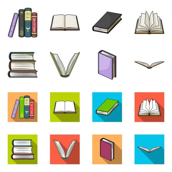 Vektor-Design von Bibliothek und Lehrbuch-Icon. Set von Bibliotheks- und Schulsymbolen für das Web. — Stockvektor