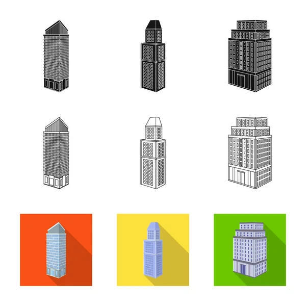 Illustration vectorielle de la construction et du bâtiment. Ensemble de construction et le symbole de stock immobilier pour le web . — Image vectorielle