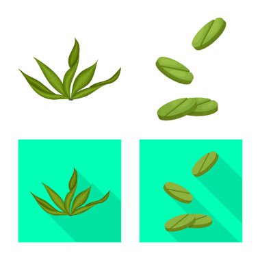 Protein ve deniz simge vektör tasarımı. Protein ve web için doğal hisse senedi simgesi.