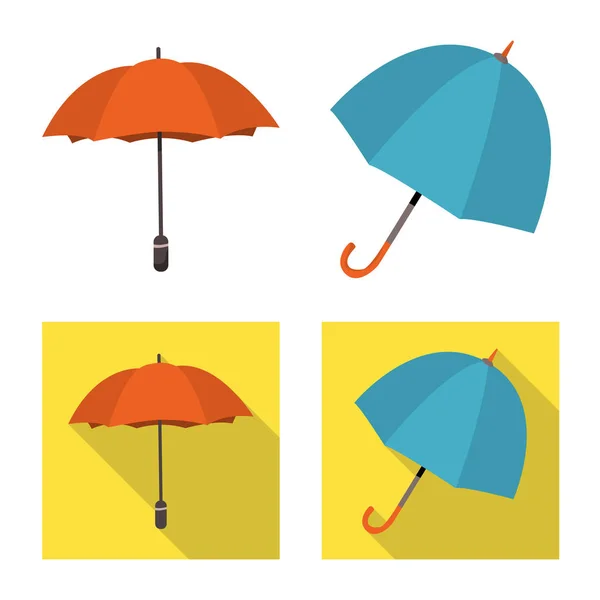 Illustration vectorielle de protection et icône fermée. Ensemble de protection et symbole de stock pluvieux pour la toile . — Image vectorielle