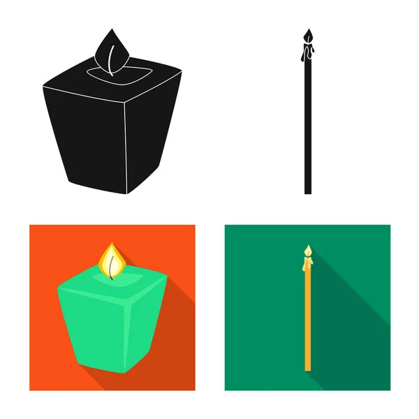 Diseño vectorial de relajación y símbolo de llama. Colección de la relajación y el icono del vector de cera para stock . — Vector de stock