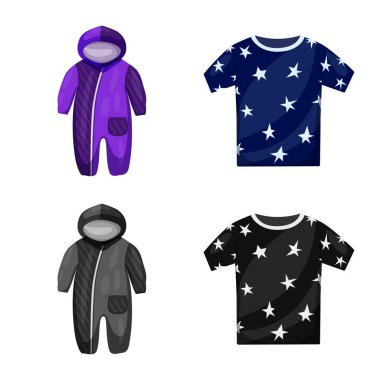 Moda ve giysi logo yalıtılmış nesne. Hisse senedi için moda ve pamuk vektör simge topluluğu.