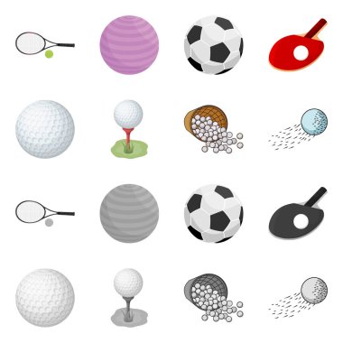 Topu ve futbol logo vektör tasarımı. Top ve basketbol hisse senedi vektör çizim topluluğu.