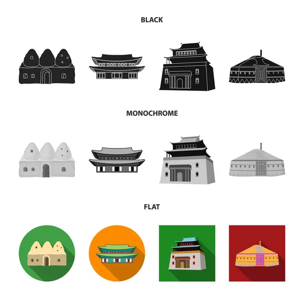 Ilustración vectorial del letrero de la ciudad y Chinatown. Colección de ciudad y asiático stock symbol para web . — Archivo Imágenes Vectoriales