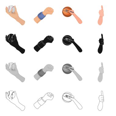 Vektör tasarımı ve animasyonlu logo başparmak. Animasyon ve hisse senedi vektör çizim jest kümesi.