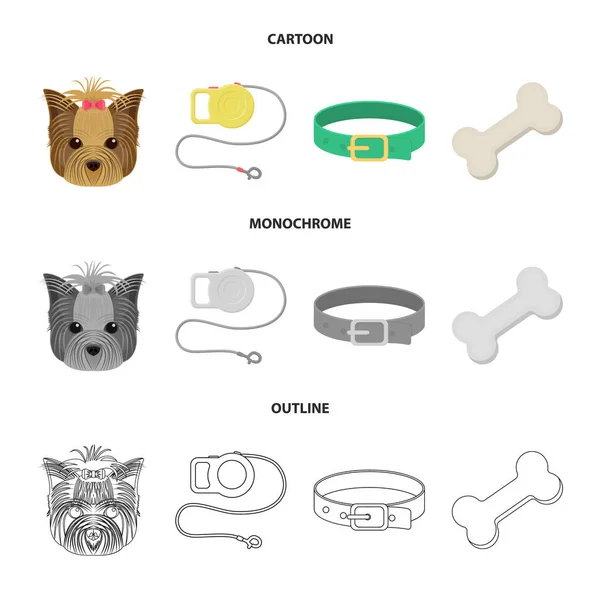 Vektorová ilustrace symbolu mazlíčka a příslušenství. Sada symbolů pro domácí mazlíčky a obchod pro web. — Stockový vektor