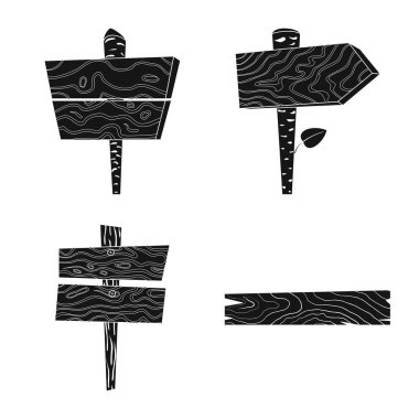 Ham ve parke işareti vektör tasarımı. Ham ve ahşap stok vektör illüstrasyon seti.