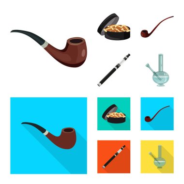 Çöp ve dur işareti vektör Illustration. Web için çöp ve alışkanlık hisse senedi simgesi kümesi.