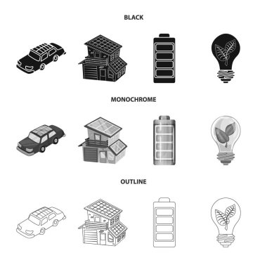 Yenilik ve teknoloji işareti izole nesne. Yenilik ve doğa hisse senedi simgesi web için set.