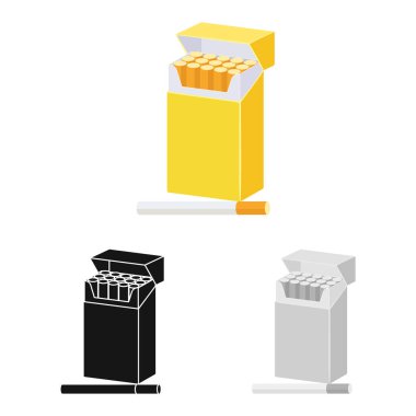 Paket ve bağımlılık simgesivektör tasarımı. Stok için paket ve düz vektör simgesi kümesi.