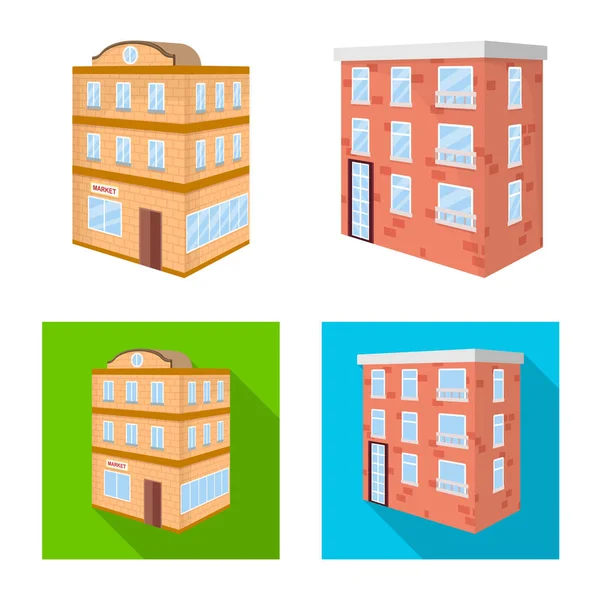 Vector design of construction and building icon. Set of construction and estate stock symbol for web. — Stock Vector