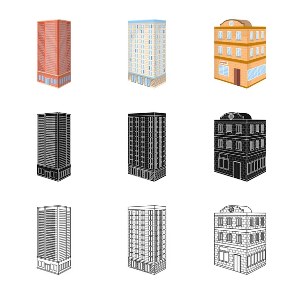 Illustration vectorielle de la construction et symbole du bâtiment. Collection de construction et de patrimoine stock symbole pour le web . — Image vectorielle