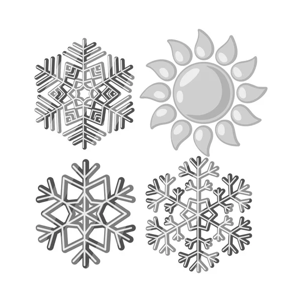 Vector design of snowflake and falling icon. Set of snowflake and winter stock symbol for web. — Stock Vector