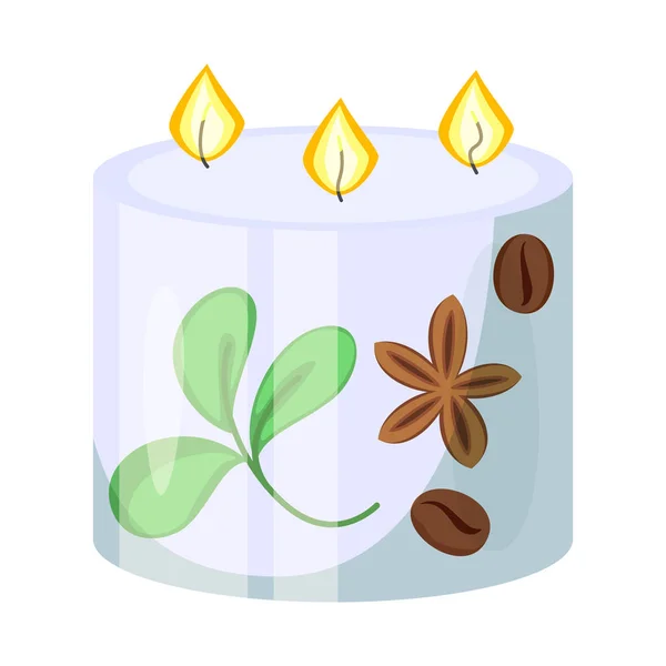 Vector design of candle and aromatic symbol. Set of candle and coffee vector icon for stock. — Stock Vector