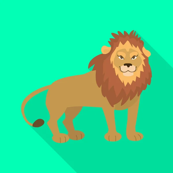Ilustración vectorial de león y lindo signo. Conjunto de ilustración de vector de stock de león y melena . — Vector de stock