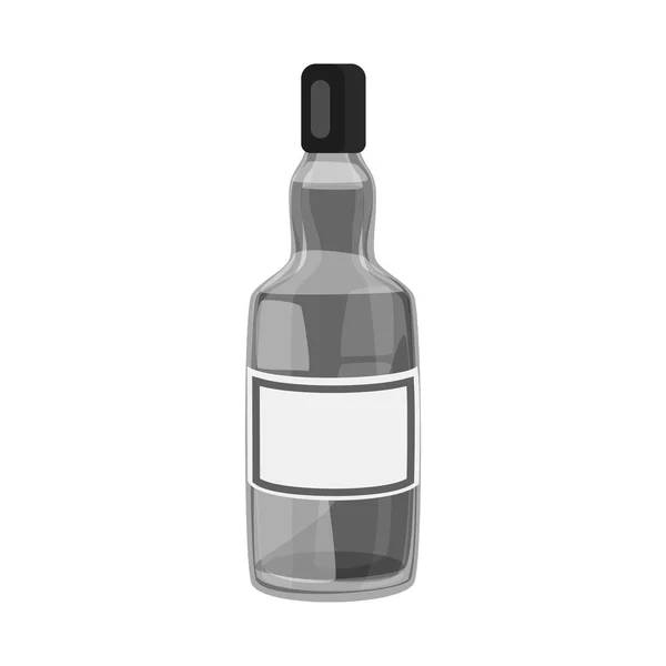 Objet isolé de bouteille et logo whisky. Collection de bouteille et de boisson symbole de stock pour la toile . — Image vectorielle