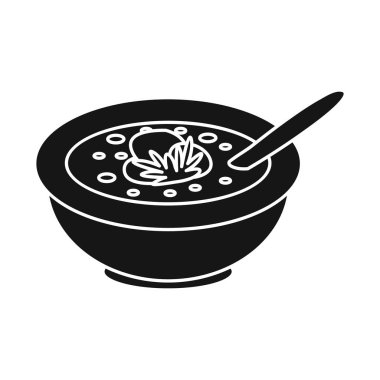 Plaka ve çorba logosu vektör tasarımı. Plaka ve sebze stok vektör illüstrasyon seti.