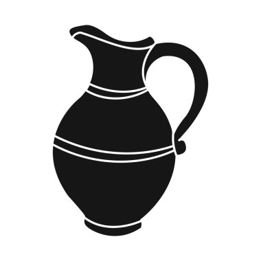 Sürahi ve kil işareti vektör tasarımı. Stok için sürahi ve alkol vektör simgesi kümesi.