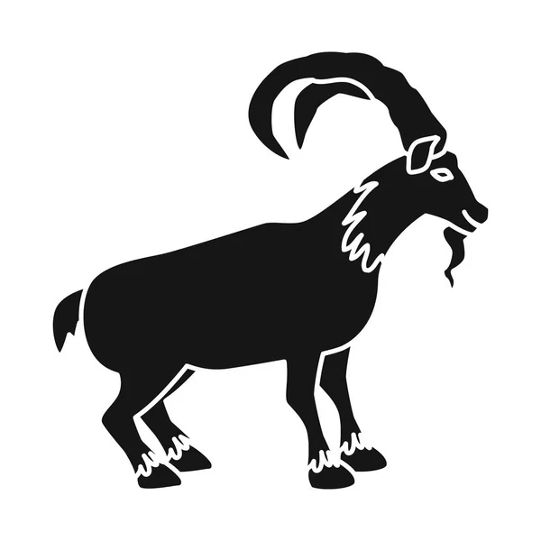 Wektor ilustracja kozy i górskie logo. Zestaw symbolu koziego i zwierzęcego dla stron internetowych. — Wektor stockowy