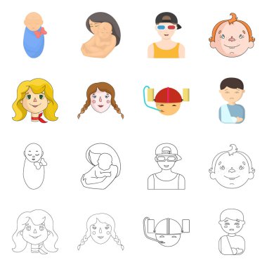 Kız ve oğlan işaret yalıtılmış nesne. Hisse senedi için kız ve okul vektör simge kümesi.